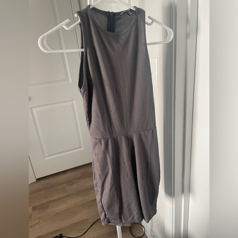 PrettyLittleThing Charcoal Unitard